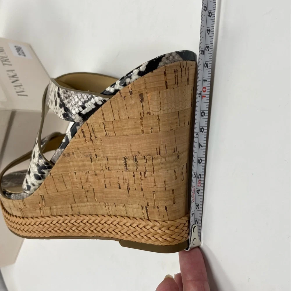 Ivanka Trump | Faux Snake Skin Open Toe Wedge Womens Size